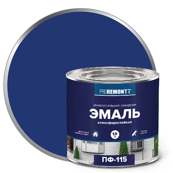Эмаль ПФ-115 "PROREMONT"   1.9  кг синий 3/264  в Гусь-Хрустальном