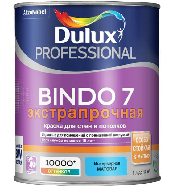 Краска DULUX PROF BINDO  7 BW ЭКСТРАПРОЧНАЯ   1 л (аналог 50034512)  в Гусь-Хрустальном