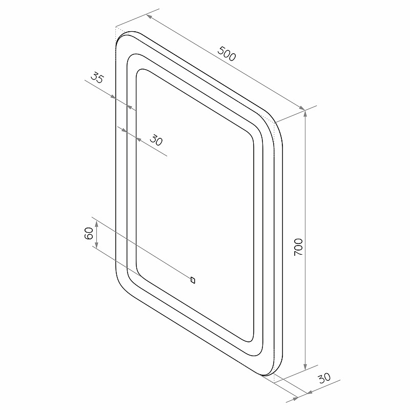 Зеркало "Andria  Led" 500х700  в Гусь-Хрустальном