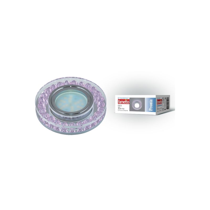 DLS-P102 GU5.3 CHROME/PINK Светильник декоративный встраиваемый. Без лампы. Металл, цвет хром ххх  в Гусь-Хрустальном