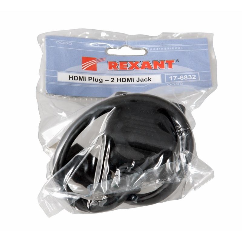 Переходник штекер HDMI - 2 гнезда HDMI, провод  REXANT 17-6832   в Гусь-Хрустальном