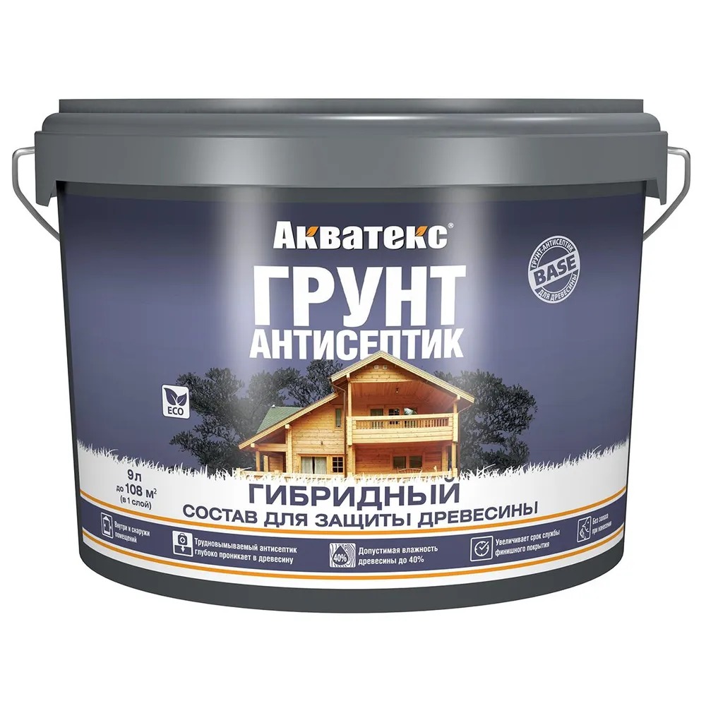 Акватекс Грунт-антисептик ГИБРИДНЫЙ 9 л  /1  в Гусь-Хрустальном