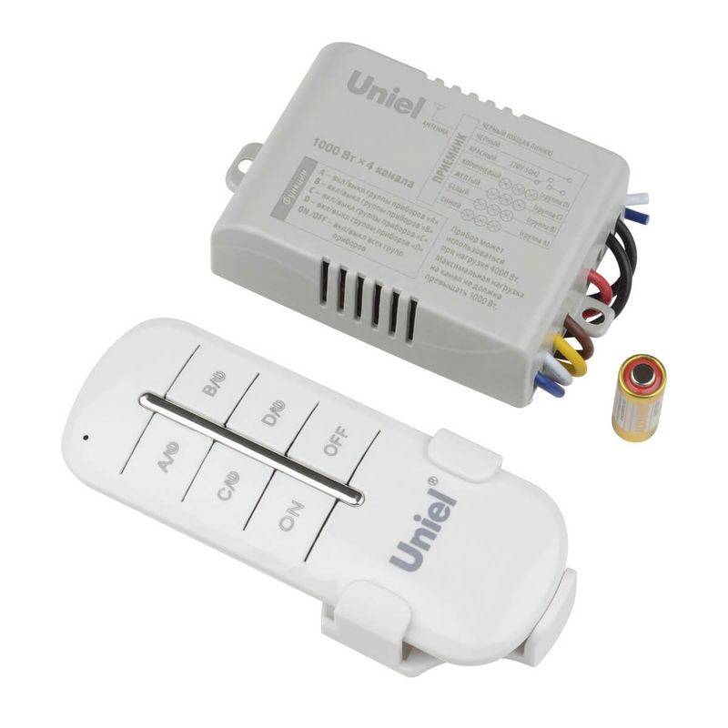 UL-00003635 UCH-P005-G4-1000W-30M Пульт управления светом. 4 канала*1000Вт. ТМ Uniel  в Гусь-Хрустальном