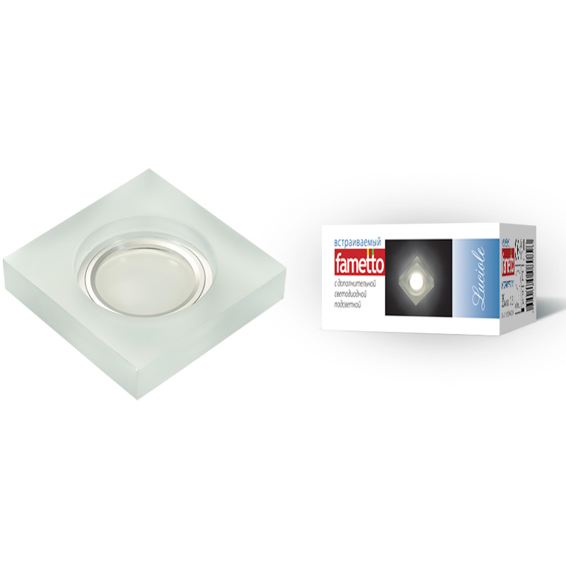 DLS-L111 GU5.3 CHROME/MATT CLEAR Светильник декоративный встраиваемый, серия Luciole. Квадратный ххх  в Гусь-Хрустальном