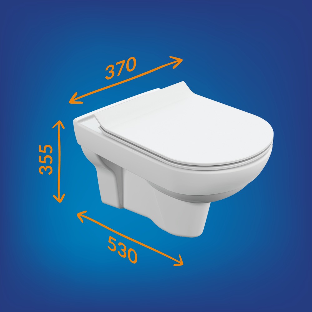 Унитаз подвесной: CITY NEW CLEAN ON с кр.дюр.slim, lift, e-off, белый  в Гусь-Хрустальном