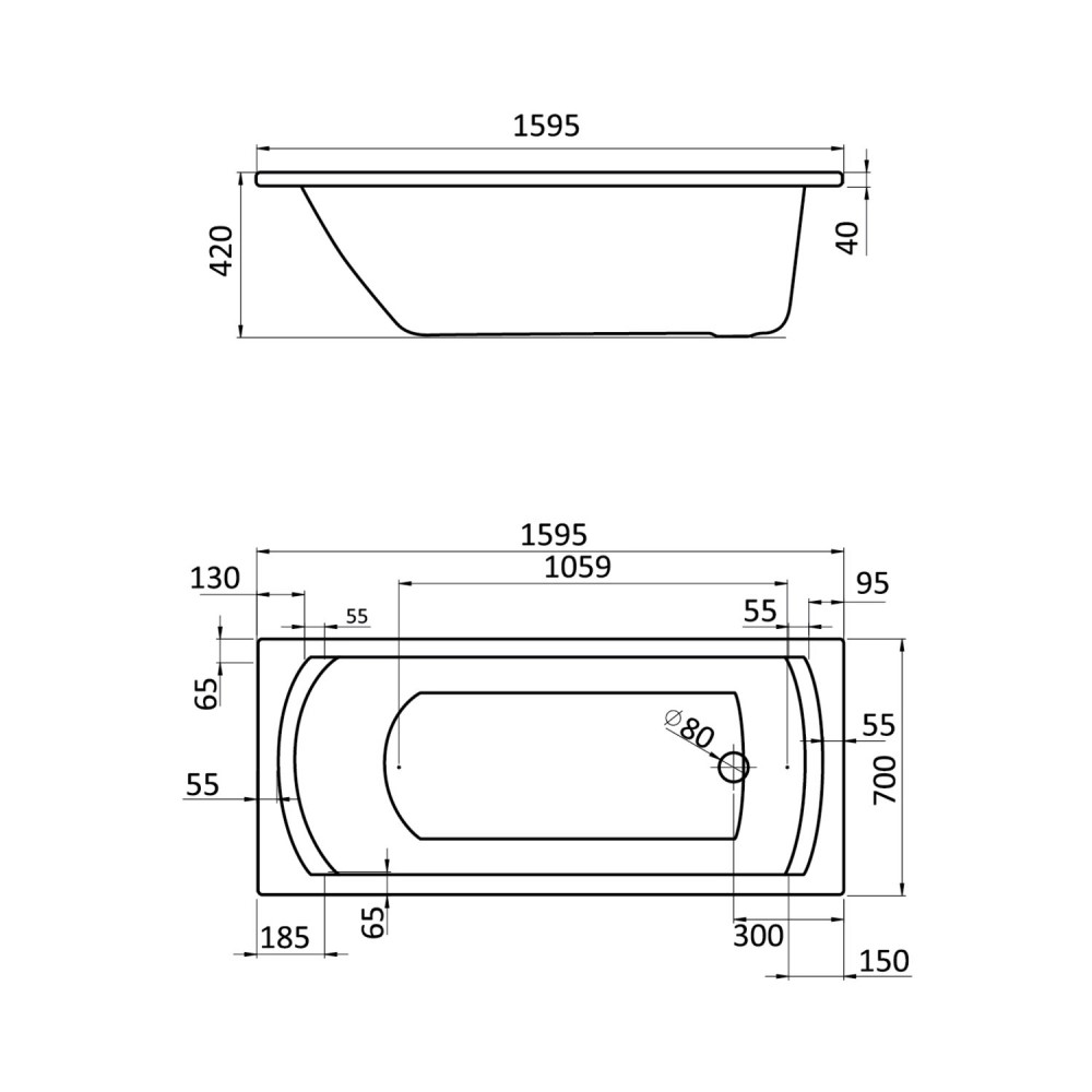 Santek ванна на раме Монако 160x70+с/п (1WH111977)  в Гусь-Хрустальном