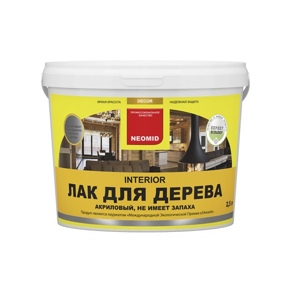 Неомид INTERIOR лак акриловый д/древесины 2,5 л полуматовый  /4  в Гусь-Хрустальном