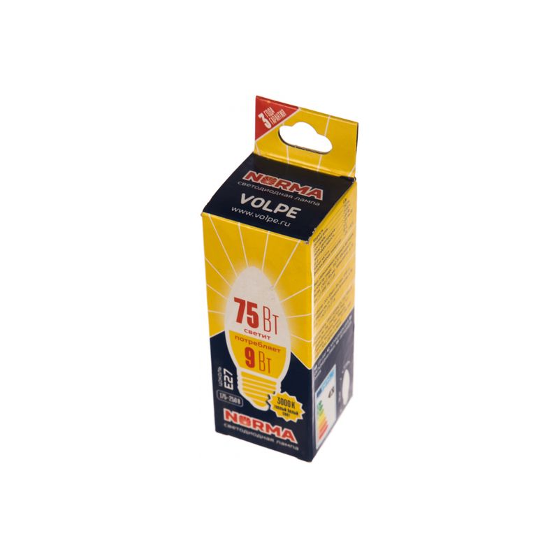UL-00003807 Лампа светодиодная свеча  матовая. Серия Norma 3000K LED-C37-9W/WW/E27/FR/NR 3950  в Гусь-Хрустальном