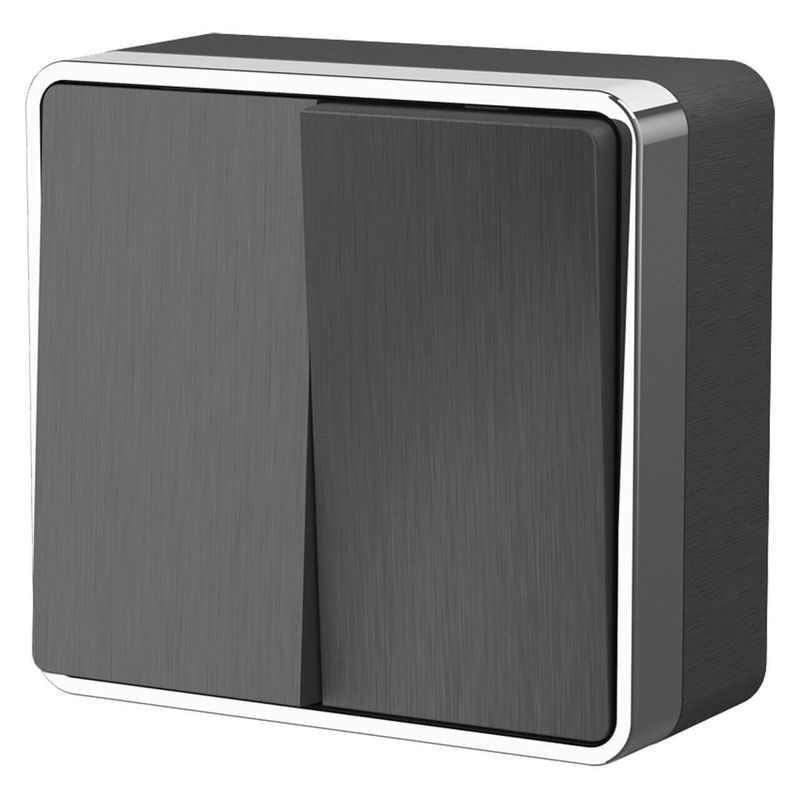 Выключатель двухклавишный Gallant (графит рифленый) W5020004  в Гусь-Хрустальном