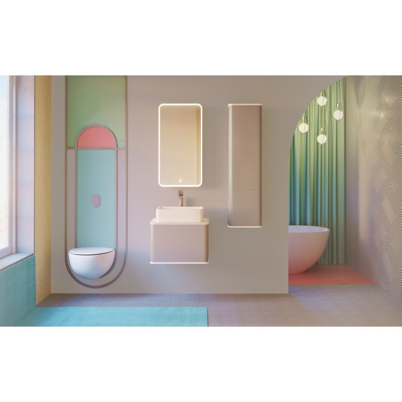 Зеркало-шкаф Pastel 46 Французский Серый с подсветкой  в Гусь-Хрустальном