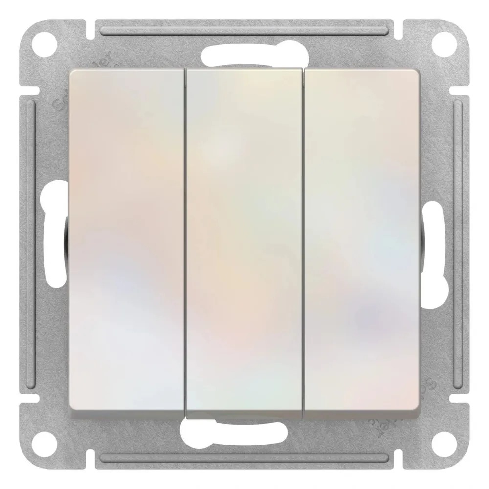 ATN000431 Выключатель трехклавишный ATLASDESIGN схема 1+1+1 10АХ механизм жемчуг  в Гусь-Хрустальном