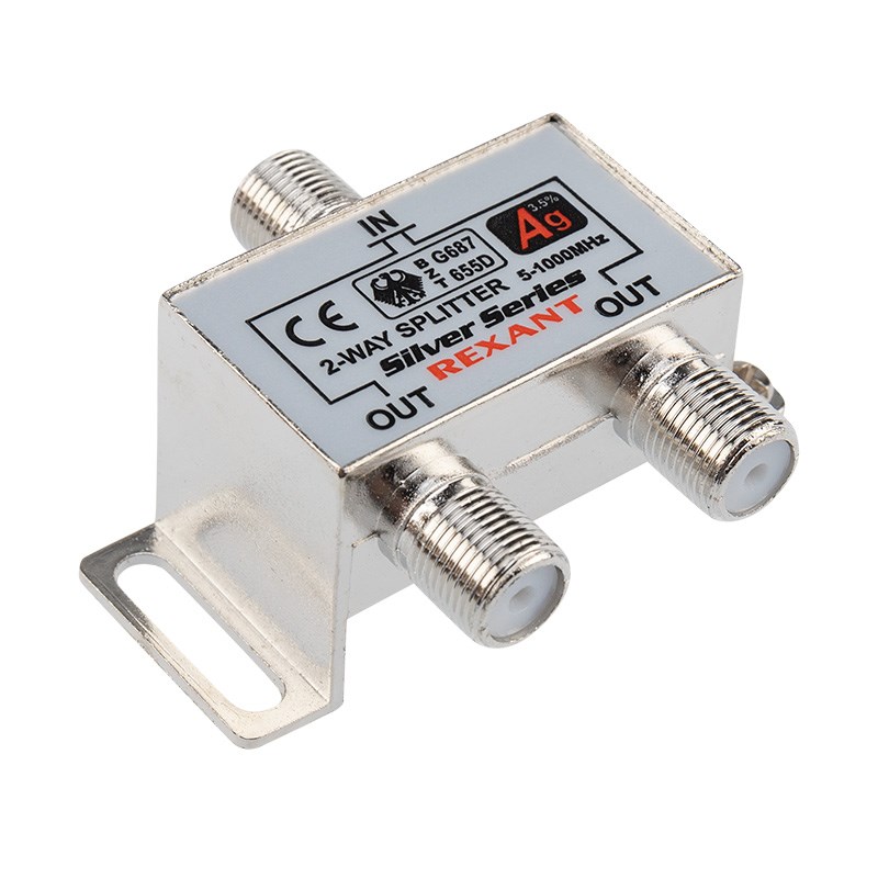 Делитель ТВ х 2 + 3шт. F   "BOX"  5-1000 МГц  "Silver" REXANT 05-6101  в Гусь-Хрустальном