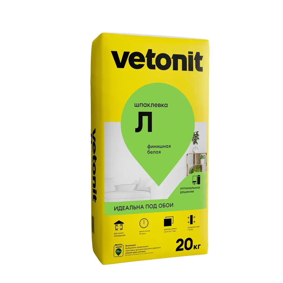 Шпатлевка финишная Л Vetonit 20 кг белый /54  в Гусь-Хрустальном