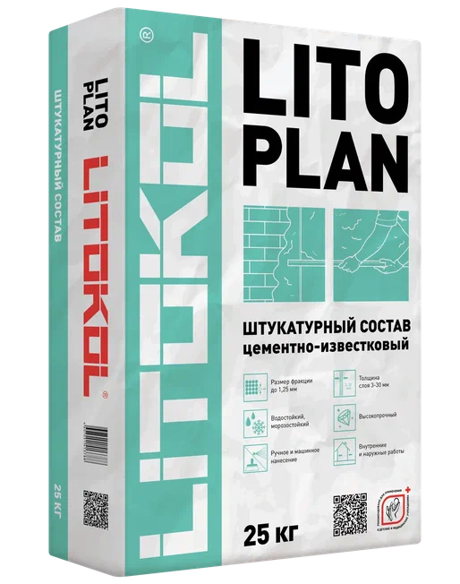 LITOPLAN  Штукатурный состав цементно-известковый 25 кг/54 шт.  в Гусь-Хрустальном
