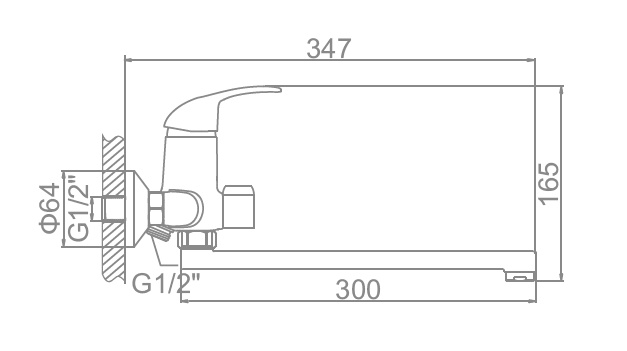 Смеситель для ванны + L30F дл. нос L2215  в Гусь-Хрустальном