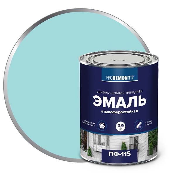 Эмаль ПФ-115 "PROREMONT"   0.9  кг Мятный RAL 6027  10/640  в Гусь-Хрустальном