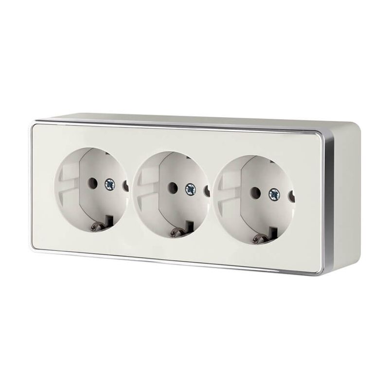 Розетка тройная с заземлением и шторками Gallant (слоновая кость) W5073103  в Гусь-Хрустальном