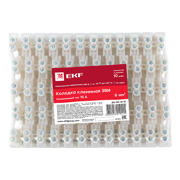 plc-KK-12-15 Колодка клеммная 12мм 15А (10шт.) EKF  в Гусь-Хрустальном