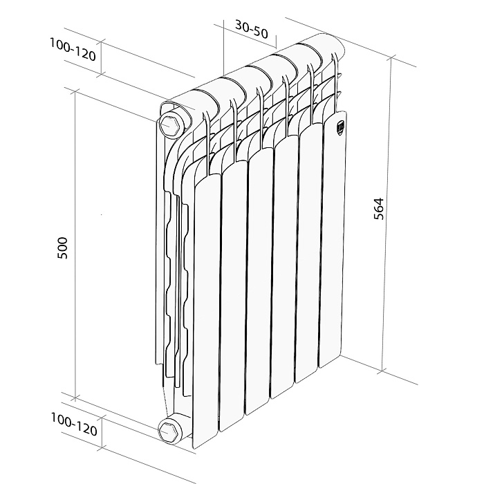 Радиатор Royal Thermo Revolution Bimetall 500 2.0 – 6 секц.  в Гусь-Хрустальном