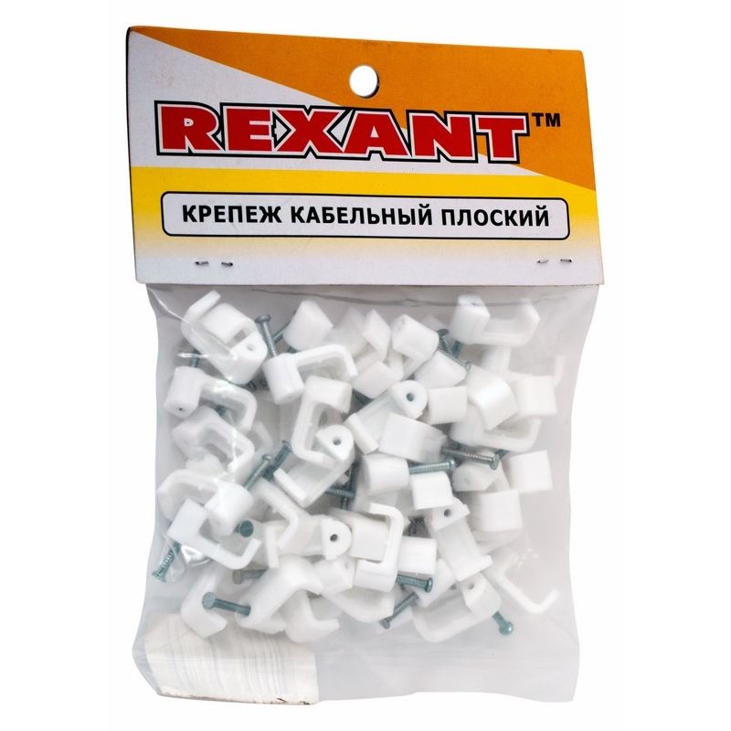 07-4212 Крепеж кабеля плоский 12 х 6 мм, белый (упак. 50 шт)  REXANT з  в Гусь-Хрустальном