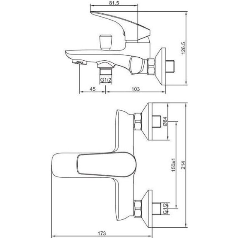 Смеситель для ванны, хром Aquanet Atletic (216761) AF310-20С  в Гусь-Хрустальном