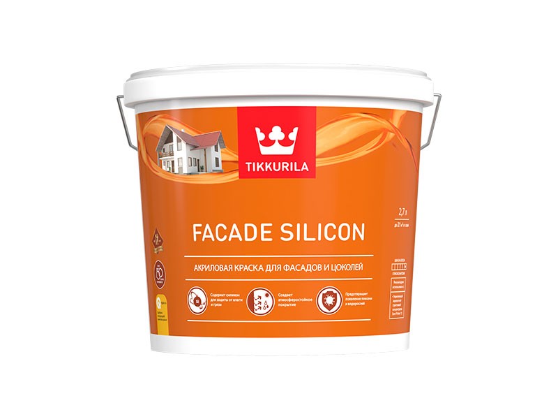 FACADE SILICON VVA Краска фасадная гл/мат  2,7 л /1  в Гусь-Хрустальном