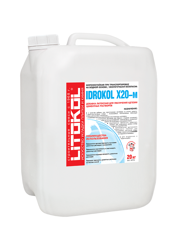 ИДРОКОЛ ИКС20-М / IDROKOL X20–М  латексная добавка для цемента 20 кг  в Гусь-Хрустальном