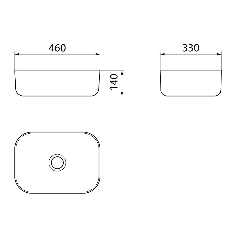 Умывальник накладной, прямоугольный Point Венера 46, PN43073WB  в Гусь-Хрустальном