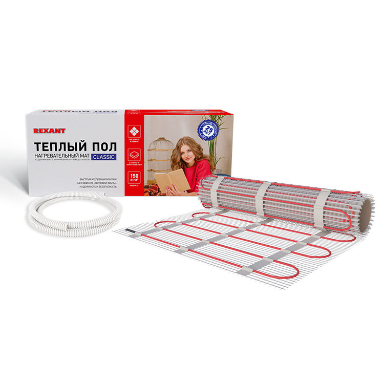 51-0510-2 Тёплый пол (нагревательный мат) REXANT Classic RNX -6,0-900 (площадь 6,0 м2 (0,5 х 12,0 м)  в Гусь-Хрустальном