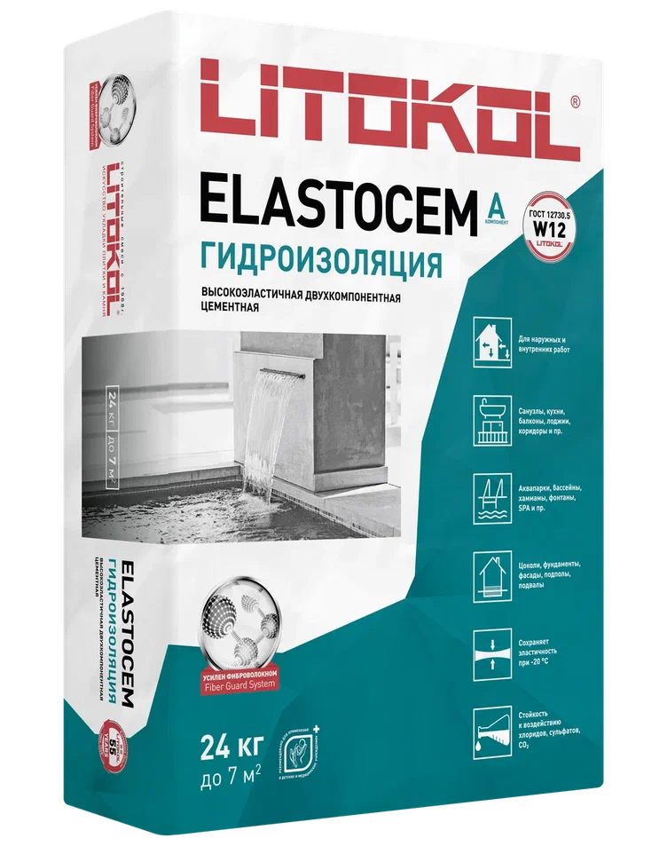 ЭЛАСТОЧЕМ / ELASTOCEM А -гидроизоляция 24кг  в Гусь-Хрустальном