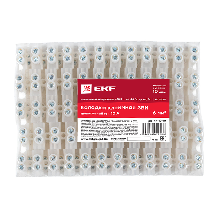 plc-KK-10-10 Колодка клеммная 10мм 10А (10шт.) EKF  в Гусь-Хрустальном
