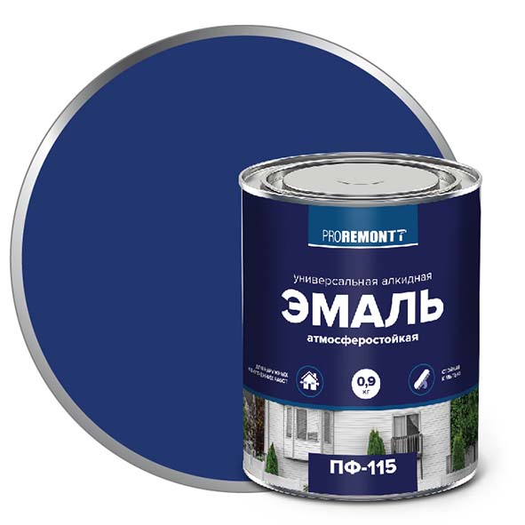 Эмаль ПФ-115 "PROREMONT"   0.9 кг синий 10/640  в Гусь-Хрустальном
