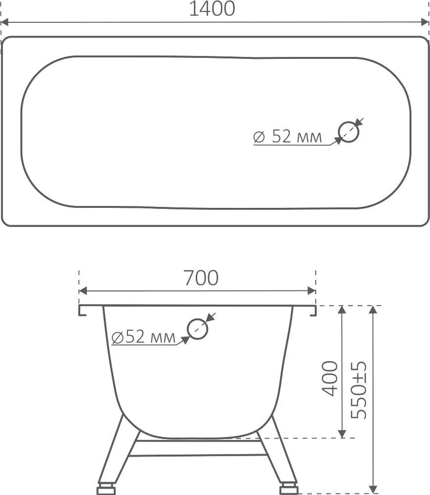 Ванна сталь.ANTIKA 140х70х40 (бел.орхидея) с опорн.подст. ОР-01200  в Гусь-Хрустальном