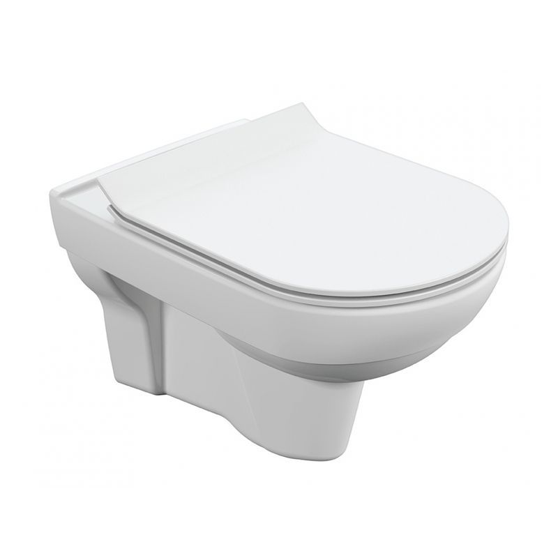 Унитаз подвесной: CITY NEW CLEAN ON с кр.дюр.slim, lift, e-off, белый  в Гусь-Хрустальном