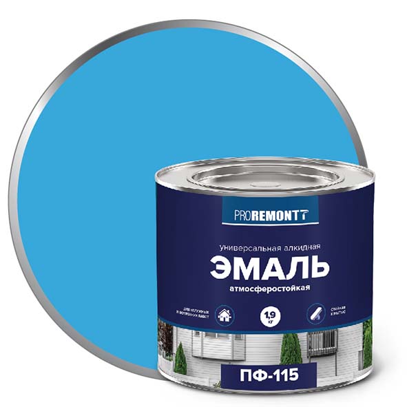 Эмаль ПФ-115 "PROREMONT"   1.9  кг голубой 3/264  в Гусь-Хрустальном