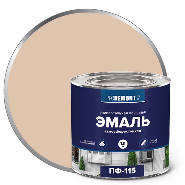Эмаль ПФ-115 "PROREMONT"   1.9  кг Слоновая кость RAL 1015 3/264  в Гусь-Хрустальном
