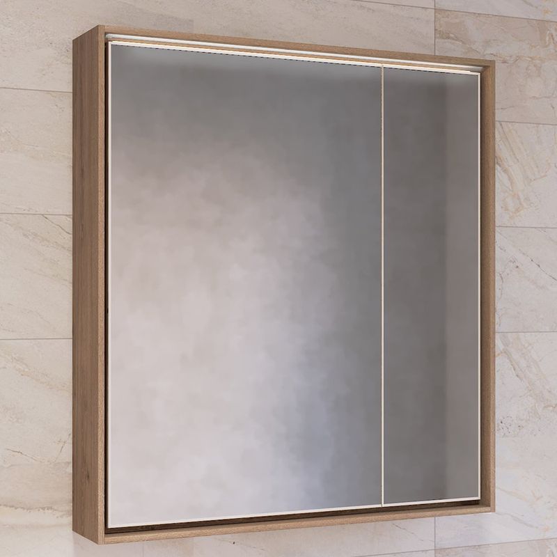 Зеркало-шкаф Frame 75 Дуб трюфель с подсветкой, розеткой  в Гусь-Хрустальном