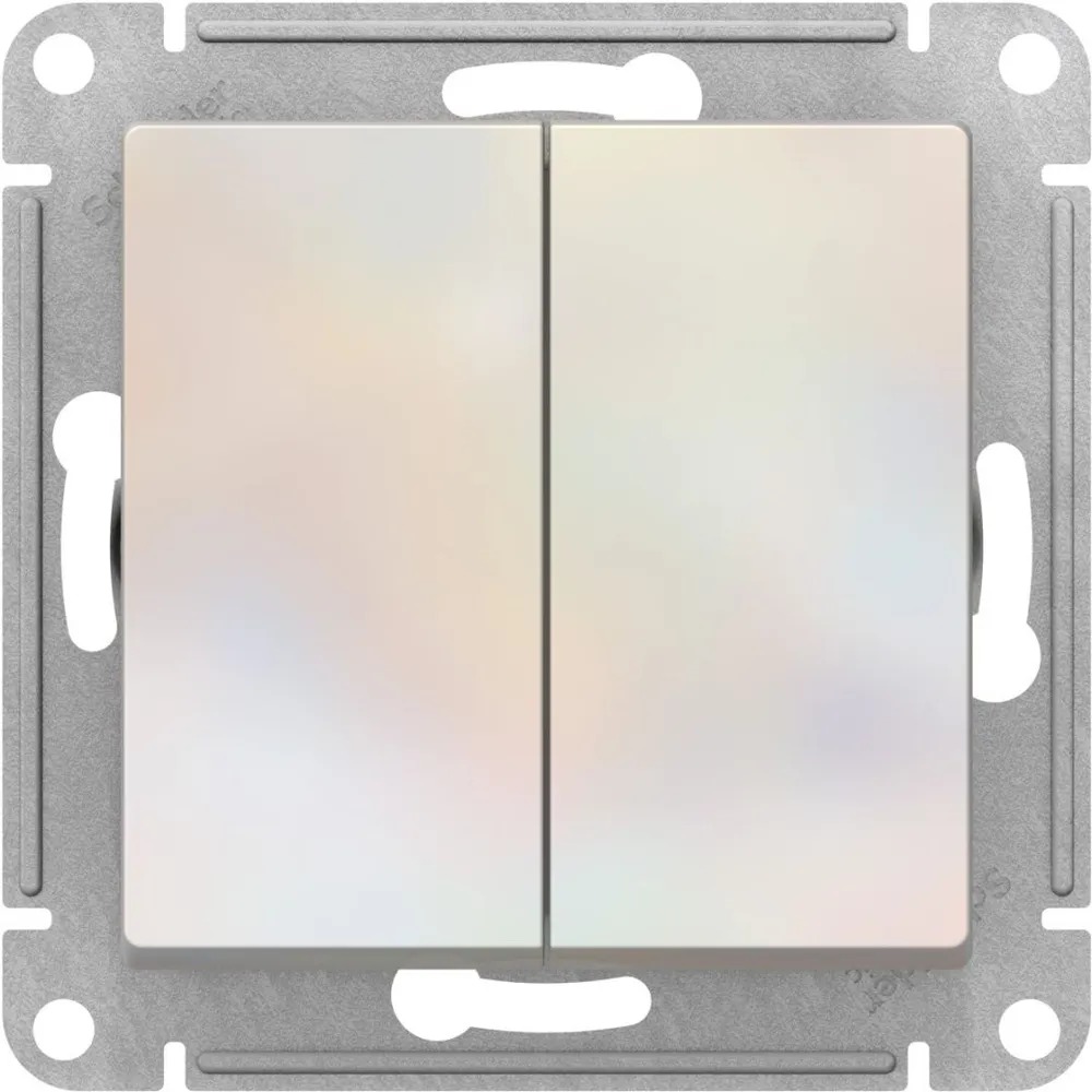 ATN000465 Переключатель двухклавишный ATLASDESIGN схема 6 10АХ механизм жемчуг (Шнейдер Электрик)  в Гусь-Хрустальном