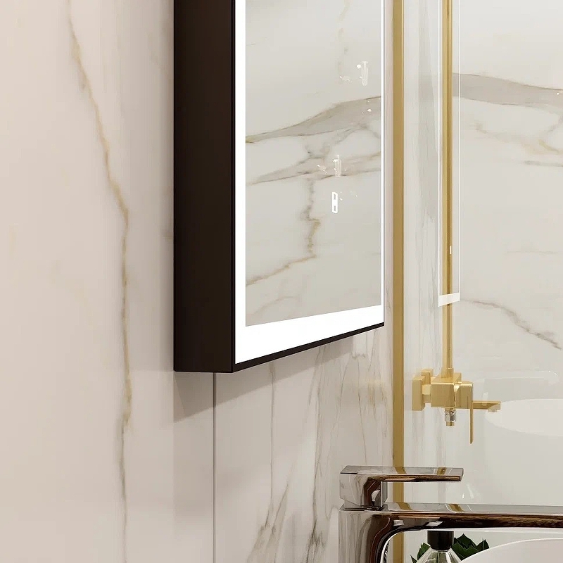 Зеркало Frame Black LED 800x600 ЗЛП183  в Гусь-Хрустальном
