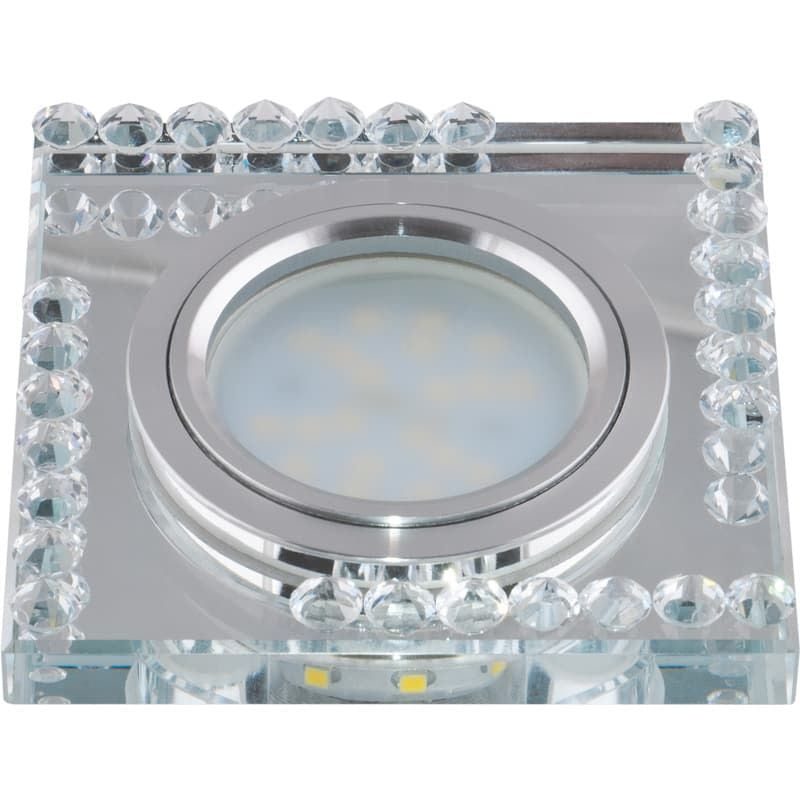 DLS-L101 GU5.3 CHROME/CLEAR Светильник декоративный встраиваемый , серия Luciole. Квадратный ххх  в Гусь-Хрустальном