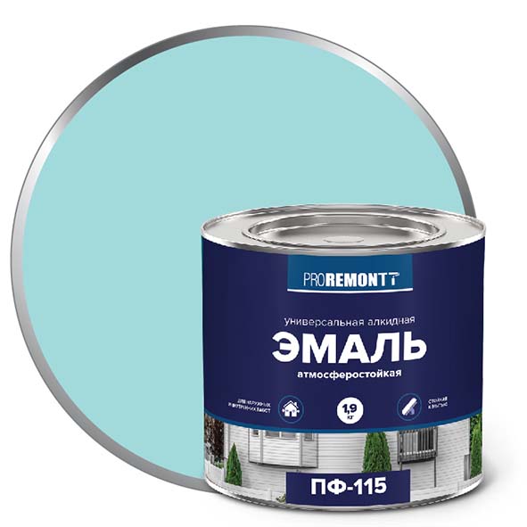 Эмаль ПФ-115 "PROREMONT"   1.9  кг Мятный RAL 6027  3/264  в Гусь-Хрустальном