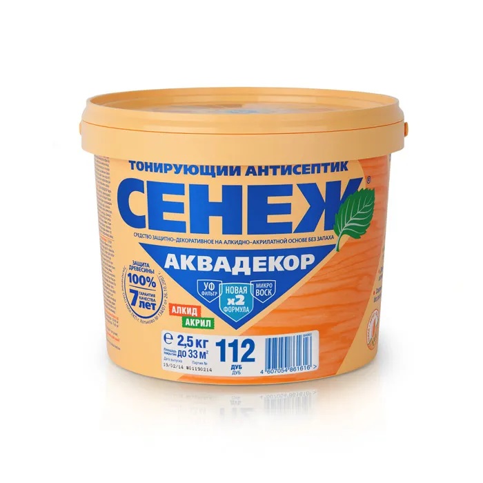 Сенеж Х2 аквадекор 112  2,5 кг дуб /2  в Гусь-Хрустальном