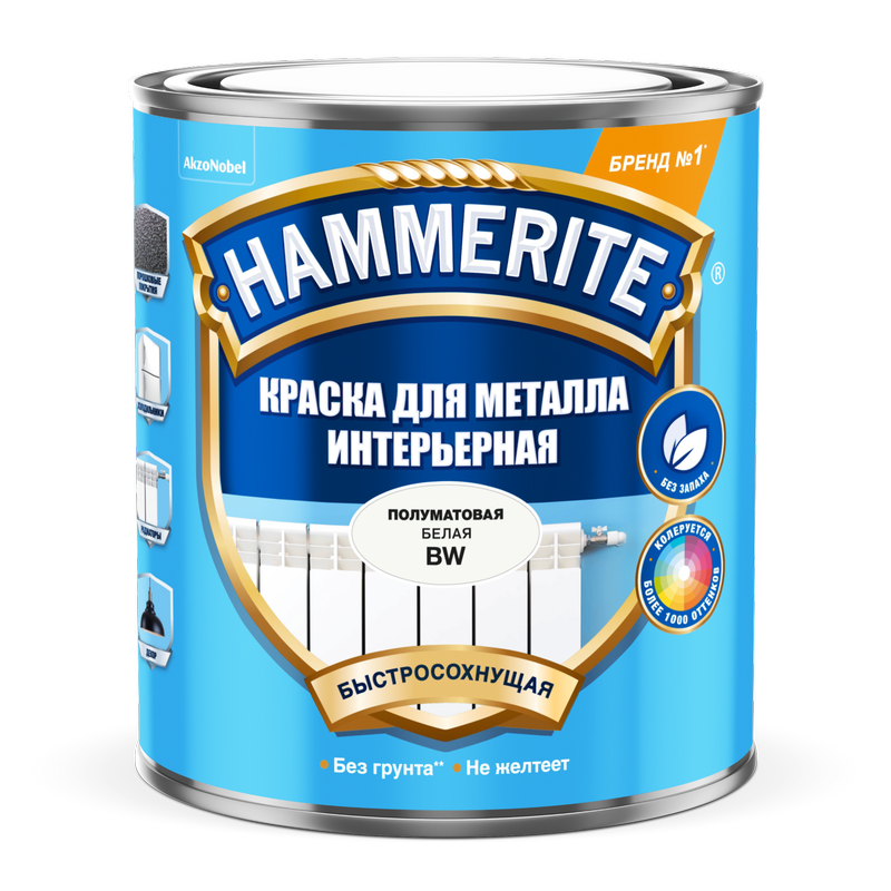 Краска HAMMER д/мет интерьерная BW 0,9л (аналог 50035056)  в Гусь-Хрустальном