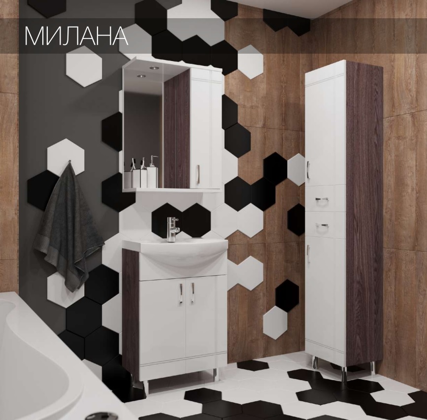 **Тумба Милана 55 Дуб/Белый  в Гусь-Хрустальном