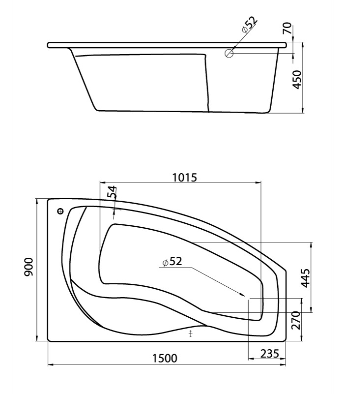Santek Чаша ванны Майорка 150x90 Правая 1WH111985  в Гусь-Хрустальном