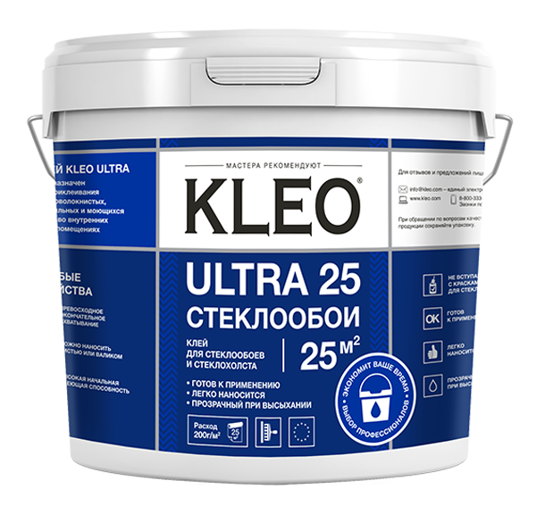 Клей ГОТОВЫЙ для стеклообоев и стеклохолста KLEO ULTRA 25 5 кг  в Гусь-Хрустальном
