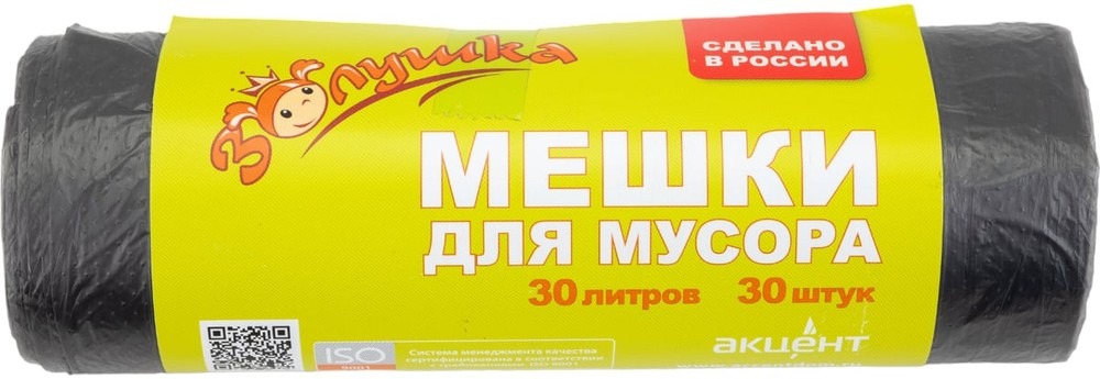 Мешки д/мус. 30л "ЗОЛУШКА" РУЛОН (Ч) 30шт (50рул/кор)  в Гусь-Хрустальном