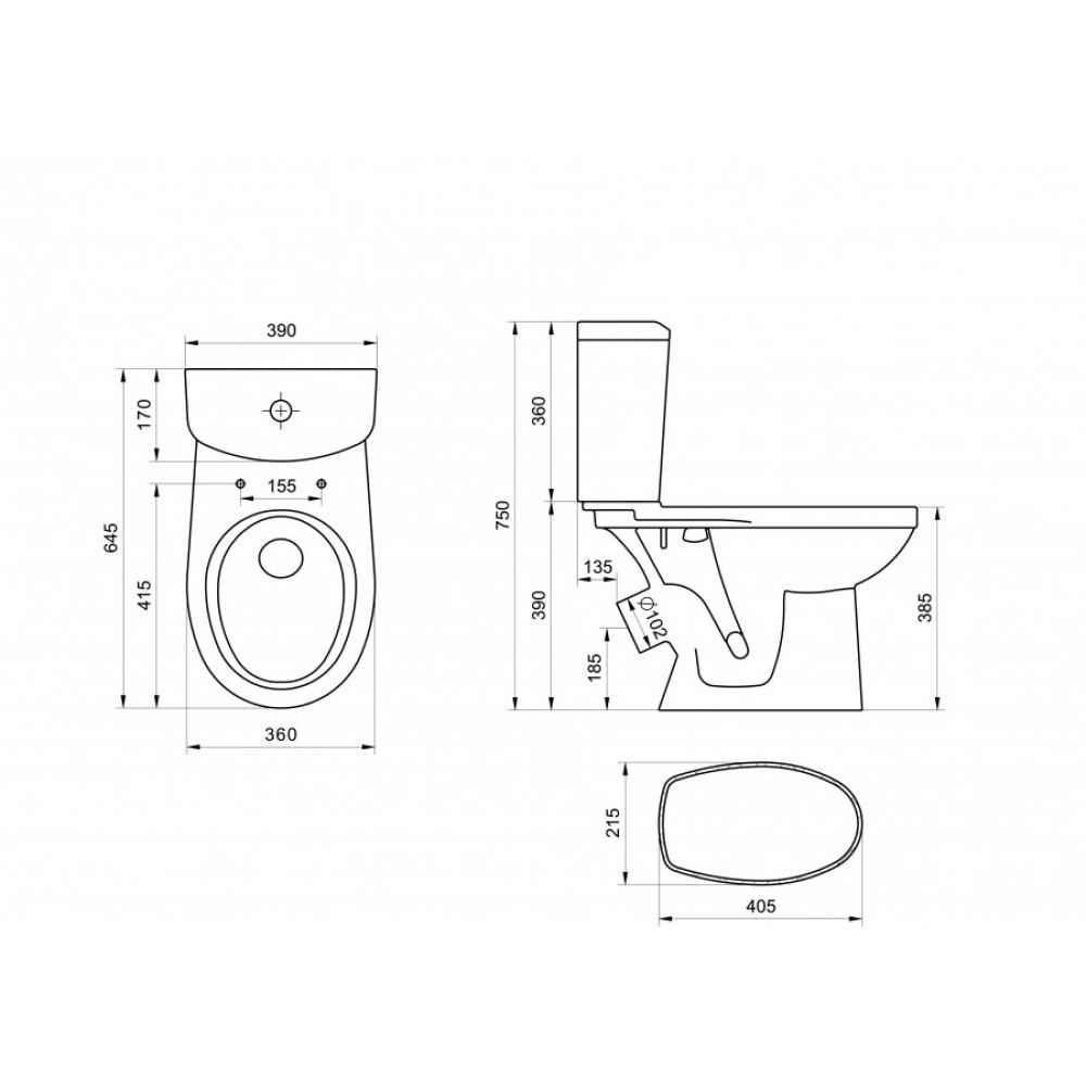 Унитаз Бореаль Santek антивсплеск с ниж/подв.2-реж. (Soft-close) 1WH302146  (15)  в Гусь-Хрустальном