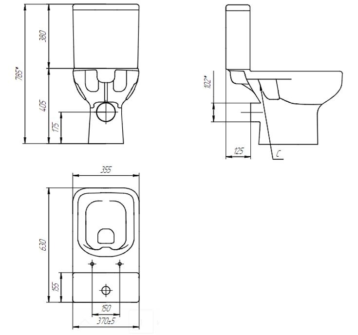 Компакт COLOUR CLEAN ON 011 3/5 Cersanit с кр. дюроп., lifting, easy-off, белый,  в Гусь-Хрустальном