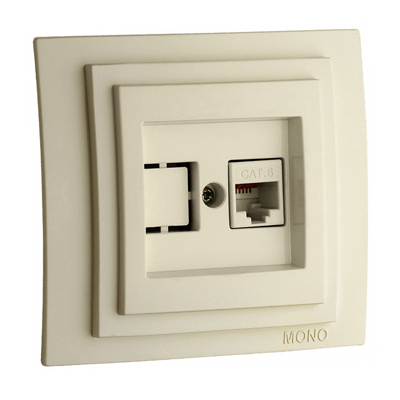 MONO Larıssa Розетка Комп. (Rj45 Cat 6)  Крем	  в Гусь-Хрустальном